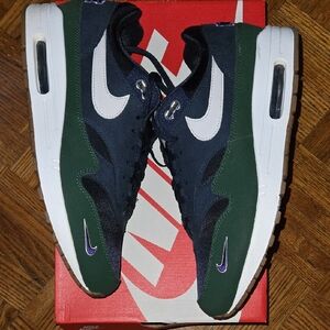 Nike Air Max Shoes in Green, Navy Blue, and White